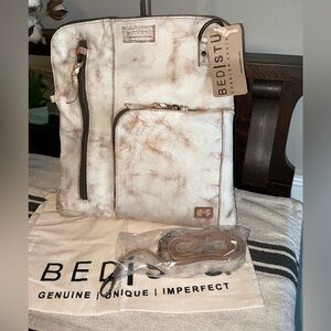NWT Bed Stu Aiken Leather Crossbody Convertible Bag Nectar Lux Retail $280